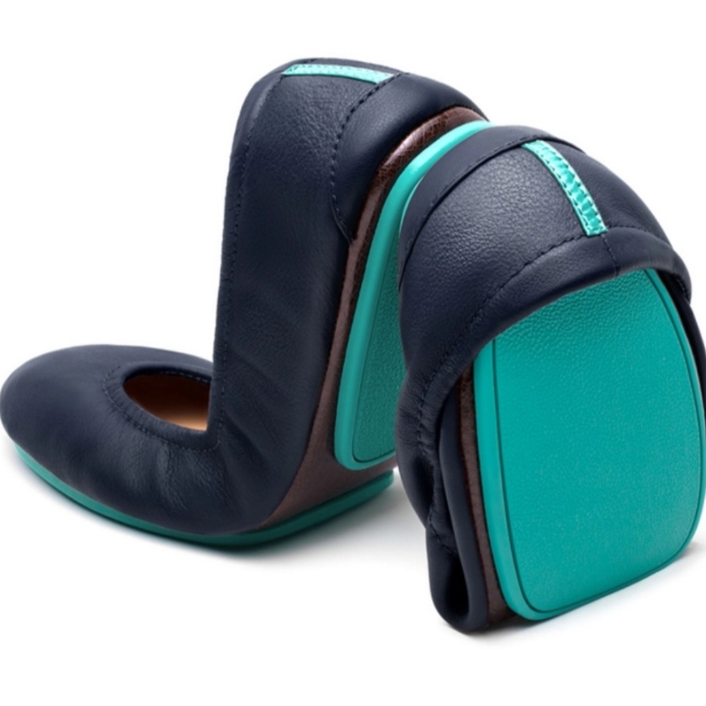 Tieks California Navy Leather Flats Size 10